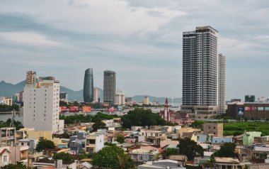 Da Nang, Vietnam - 23 Haziran 2018. Da Nang, Vietnam 'ın şehri. Da Nang, Vietnam 'ın üçüncü en önemli ekonomik ve kültürel merkezi olan Vietnam' ın başkentidir..