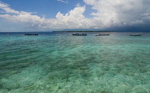 Лето Индонезийских Островах Гили Gili Известен Своими Красивыми Пляжами Белым — стоковое фото