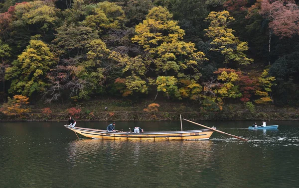 Kyoto Japan Nov 2019 Autumn Hozugawa River Arashiyama Kyoto Boating — Stock Photo, Image