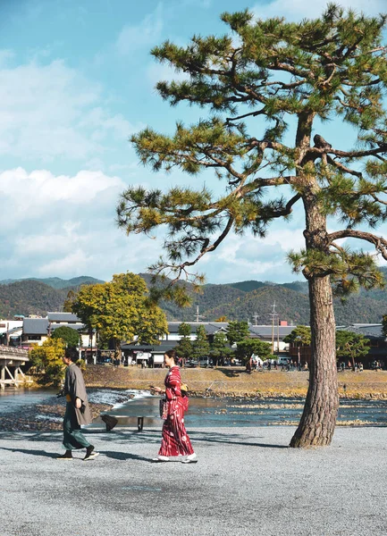Kiotó Japán 2019 November Emberek Kimonót Viselnek Akik Kyotóban Japánban — Stock Fotó