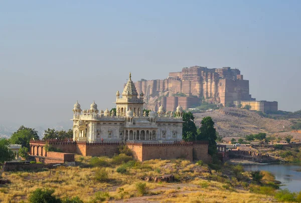 Mehrangarh Fort Και Jaswant Thada Στο Jodhpur Ινδία Μαυσωλείο Jaswant — Φωτογραφία Αρχείου