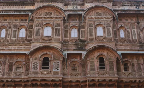 Arkitektur Ett Forntida Mehrangarh Fort Jodhpur Indien Byggd Talet Fortet — Stockfoto