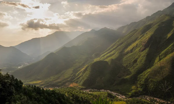 Berglandschap Van Sapa Noordwest Vietnam Sapa Een Ongelooflijk Pittoresk Stadje — Stockfoto