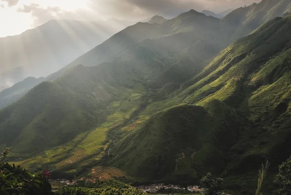 Berglandschap Van Sapa Noordwest Vietnam Sapa Een Ongelooflijk Pittoresk Stadje — Stockfoto