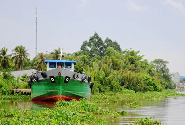 Nave da carico nel delta del Mekong — Foto Stock