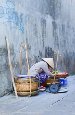 Life of Vietnamese vendors in Saigon clipart