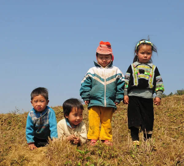 Etnische Hmong kinderen in Sapa, Vietnam — Stockfoto