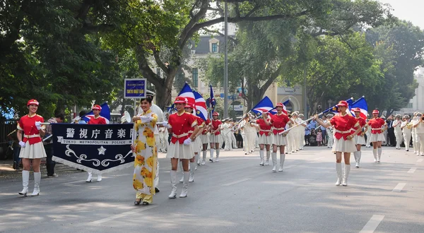 Orchestre de police en Hanoi — Photo