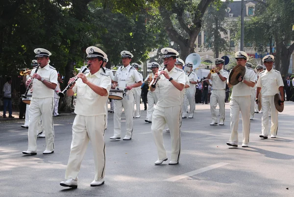 Police brass orchestra in Hanoi — Stock Photo, Image