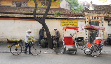 Peyzaj Hanoi sokak pazarı