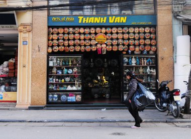 Peyzaj Hanoi sokak pazarı