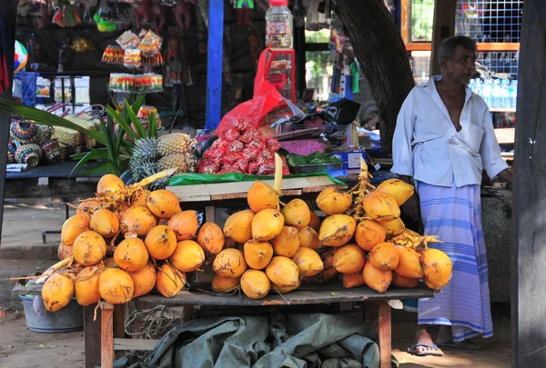 Portrait of elderly market vendor — Stock Photo, Image