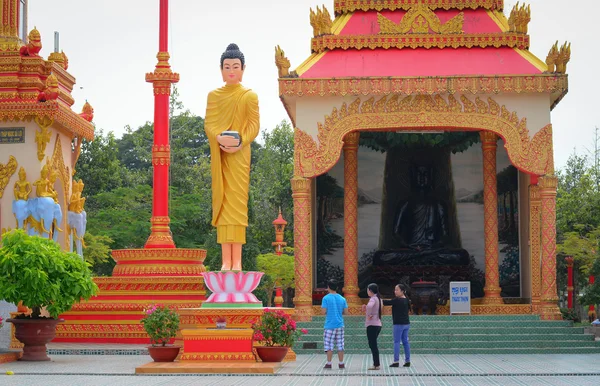 Khmertempelet i Mekongdeltaet i Vietnam – stockfoto