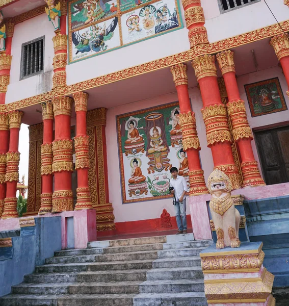 Khmerský chrám v Mekong Delta, Vietnam — Stock fotografie