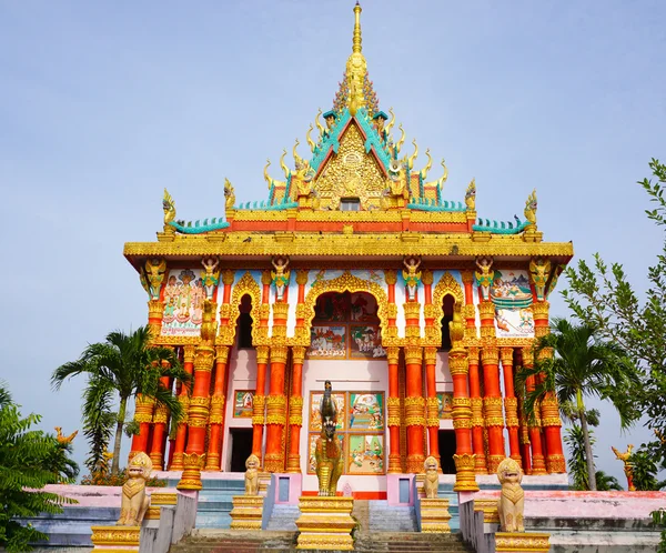 Khmerský chrám v Mekong Delta, Vietnam — Stock fotografie