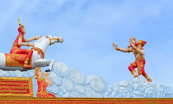 Decoração do templo Khmer no Vietnã — Fotografia de Stock