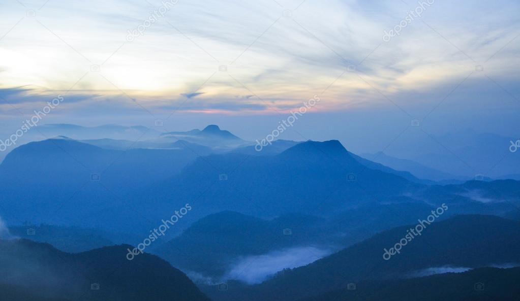 Mountain and clouds