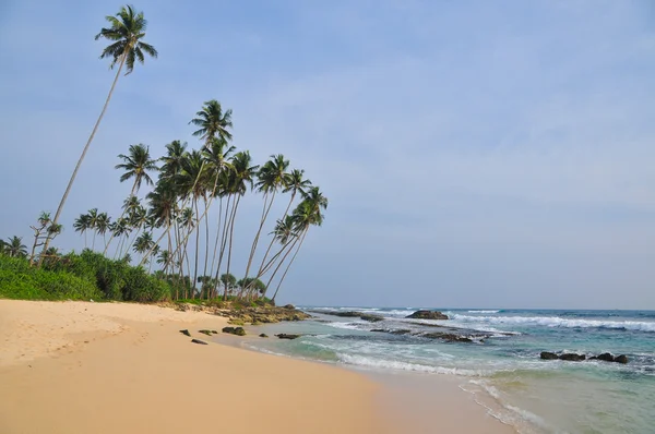 Playa con arena blanca y palmeras — Foto de Stock