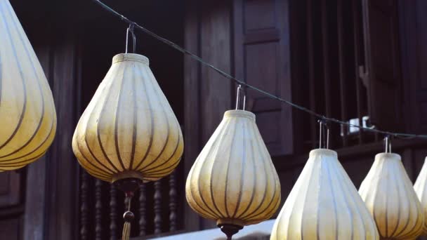 Lanterns hanging in Hoi An — Stock Video