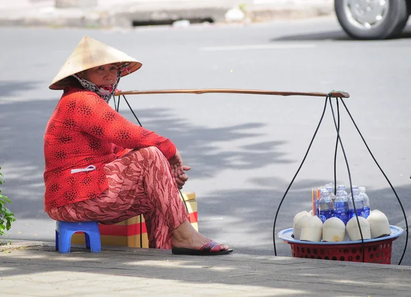街头卖椰子在西贡 — 图库照片