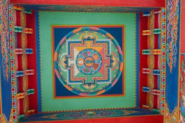 Tibetan Buddhist painting at ceiling