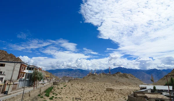 Many houses on the hill in Leh city — Stock Fotó