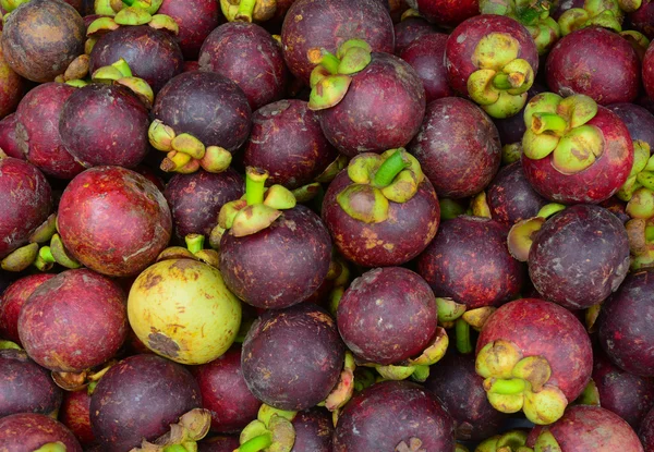 Frutta Fresca Mangostano Biologica Mercato Nel Delta Del Mekong Vietnam — Foto Stock