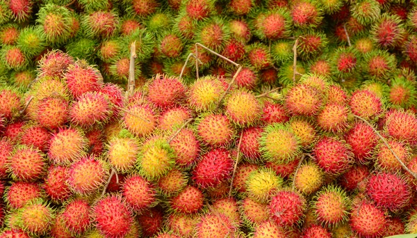 Rambutan fruits at a market in Mekong Delta — Stock Photo, Image