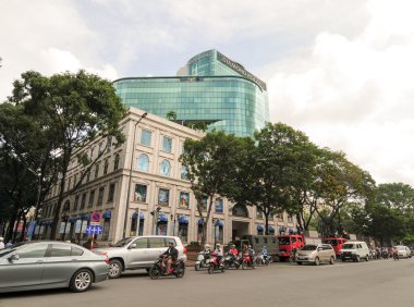 Vehicles on treet in Saigon downtown