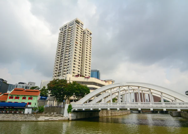 Elgin brug, over de Singapore rivier — Stockfoto