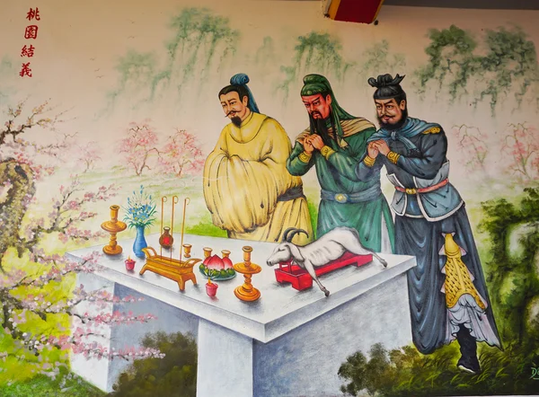 Tradición pintura china en templo chino —  Fotos de Stock