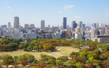 Osaka şehir merkezinin görünümü