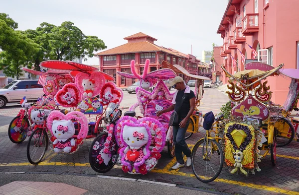 Trishaw decorativo en Malaca — Foto de Stock