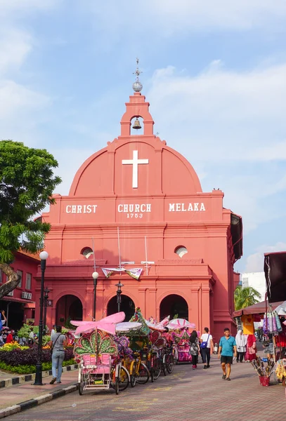 Nap nézetben a keresztény egyház Malacca-ban — Stock Fotó