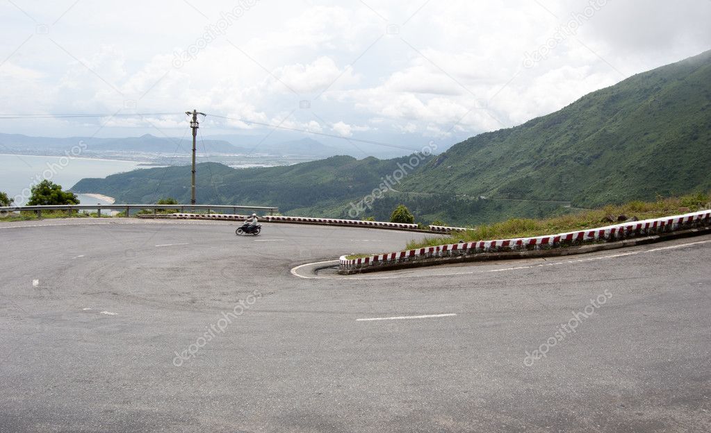 Mountain road on Hai Van pass in Hue