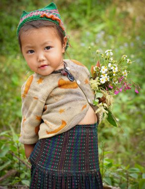 Etnik Hmong çocuk Sapa, Vietnam