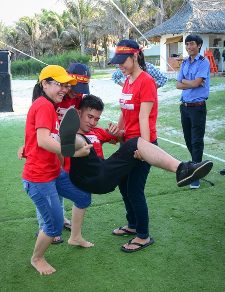 Young people playing a team sport game — Stock Photo, Image