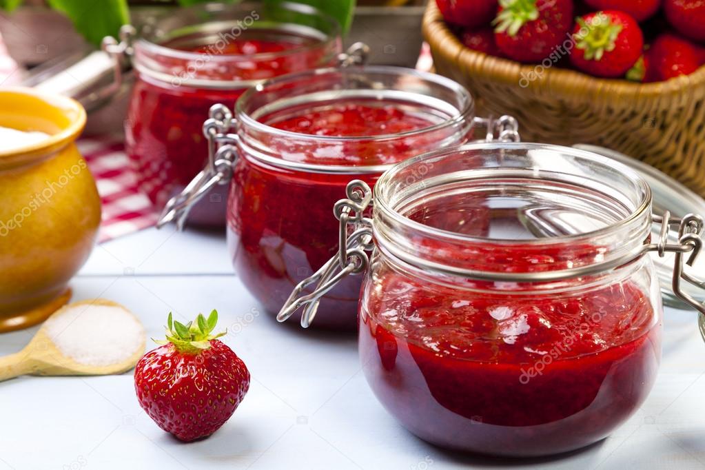 Home made strawberry jam.