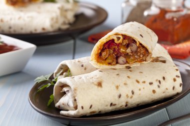 sebze ve et fasulye burritos sarar 