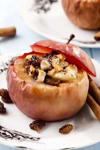 stock image Baked apples with nuts and raisins