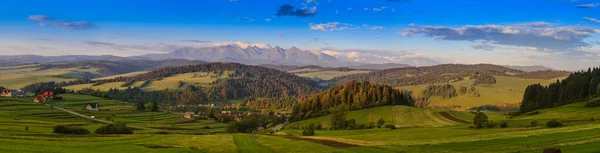 Pieniny Panorama Con Vista Los Tatras Amanecer — Foto de Stock