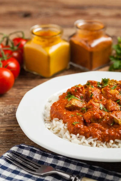 Cozinha Tradicional Indiana Paquistanesa Tikka Masala Vista Frontal — Fotografia de Stock