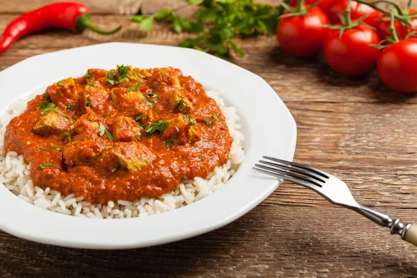 Traditional Indian Pakistani Cuisine Tikka Masala Front View — Stock Photo, Image