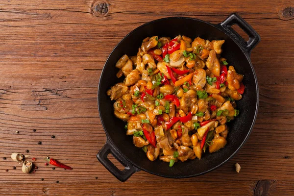 Poulet Kung Pao Morceaux Poulet Frit Avec Des Arachides Des — Photo