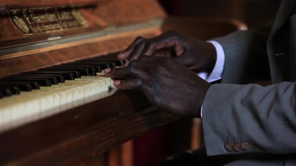 Ruce pianista hrající — Stock video