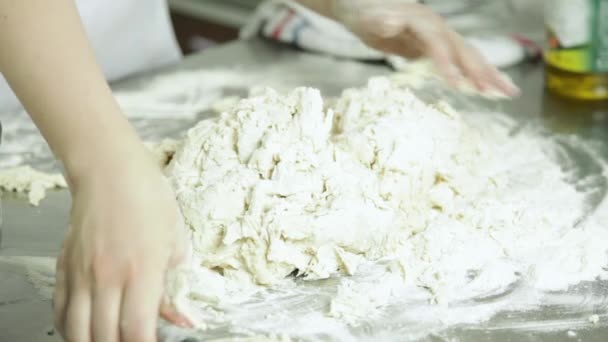 Woman preparing  dought — Stock Video