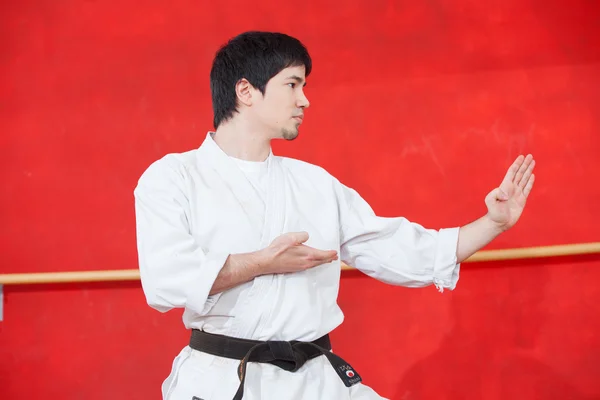 Man beoefenen van karate — Stockfoto