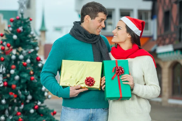 Couple in christmas — Stock Photo, Image