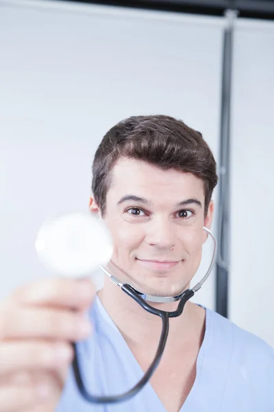 Male nurse with stethoscope Stock Picture