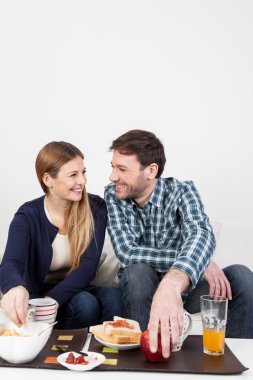 bir kahvaltı beutifull Çift